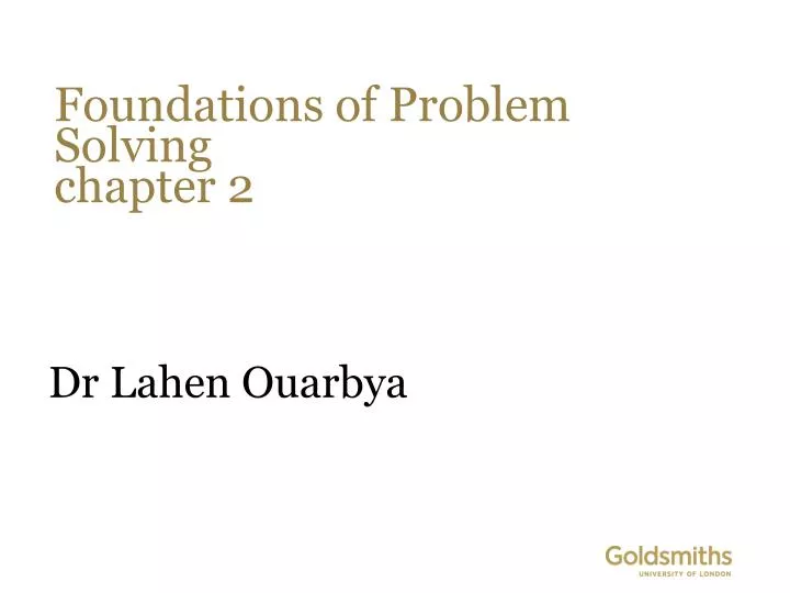 foundations of problem solving chapter 2 n.
