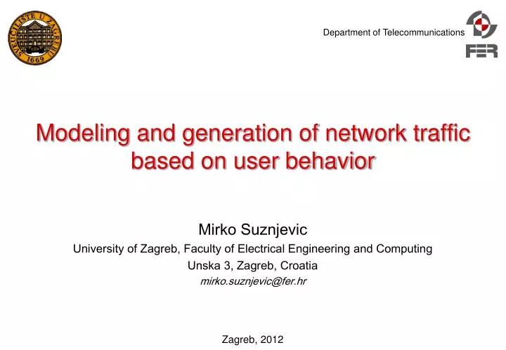 modeling and generation of network traffic based on user behavior n.