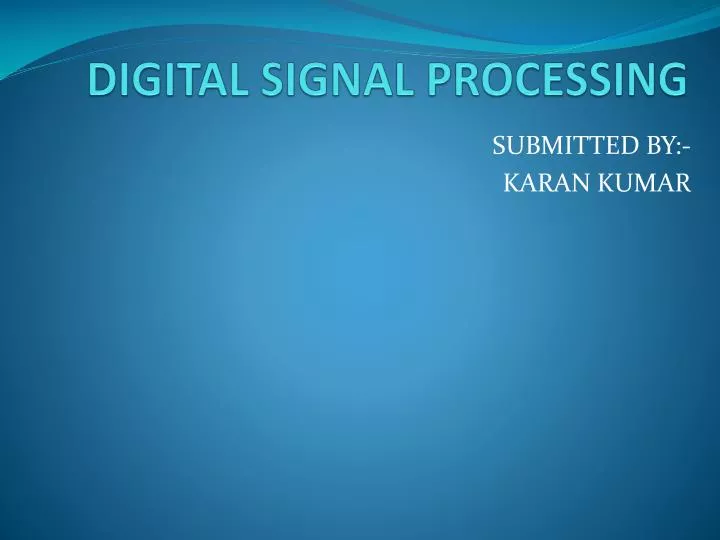 digital signal processing n.