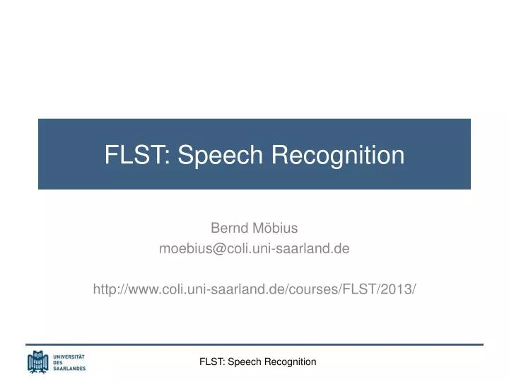 flst speech recognition n.