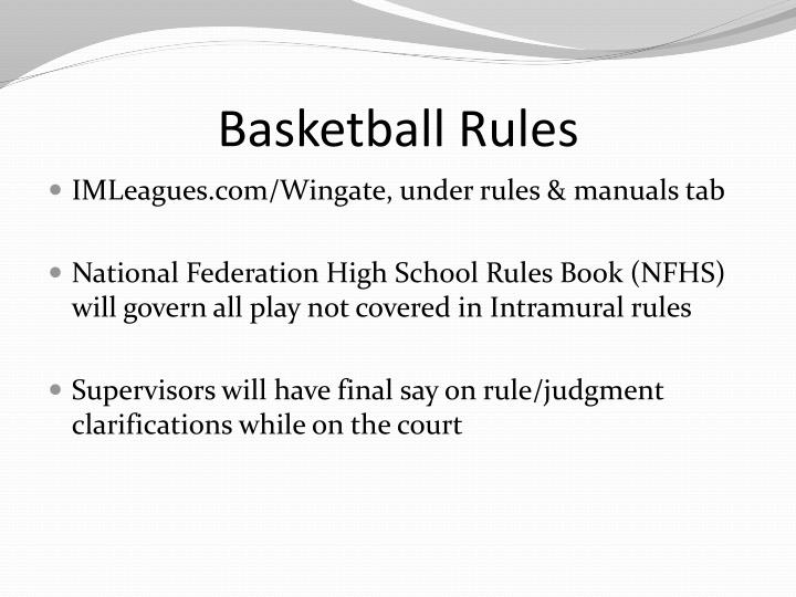 PPT Intramural Sports Basketball Captain’s Meeting PowerPoint