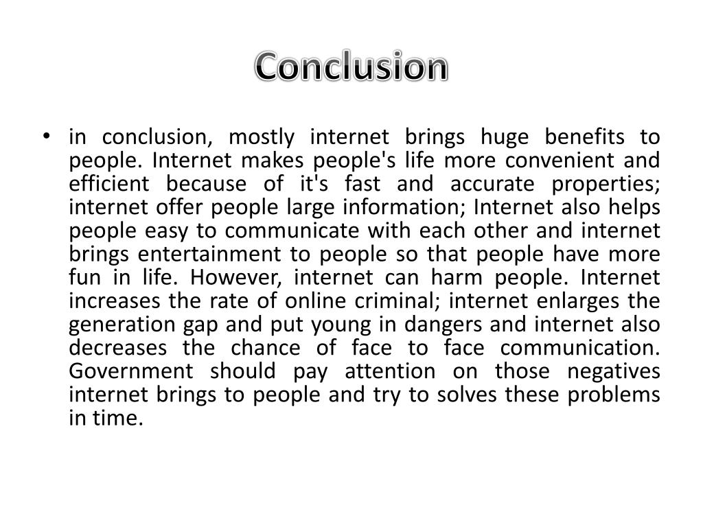 advantages of internet essay conclusion