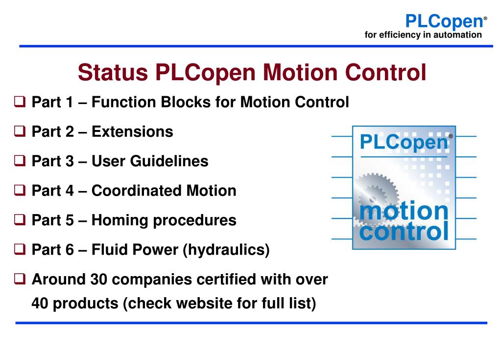 Ppt Plcopen Motion Control An Introduction Powerpoint Presentation