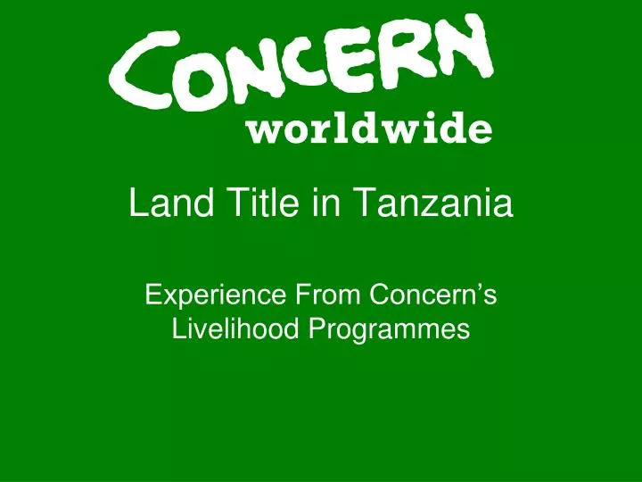 land title in tanzania n.