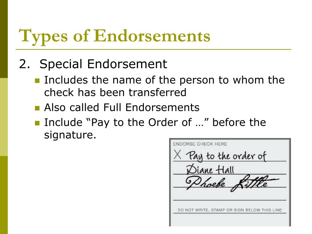 Check Endorsement Types IMAGESEE