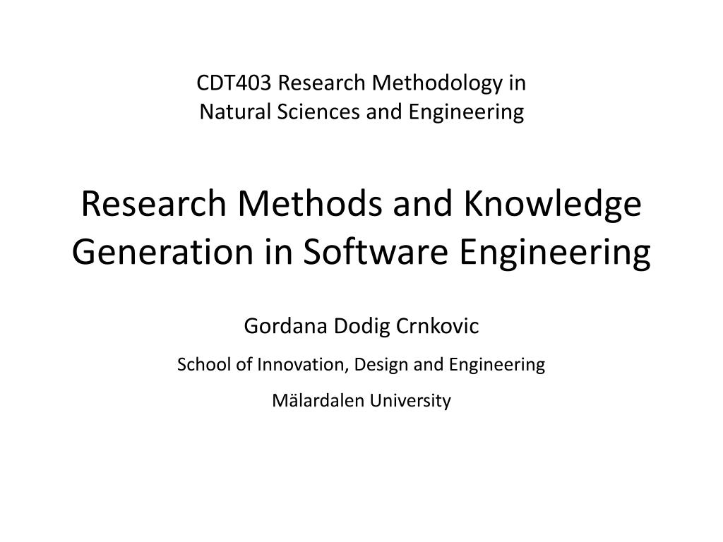 Research Software Engineering