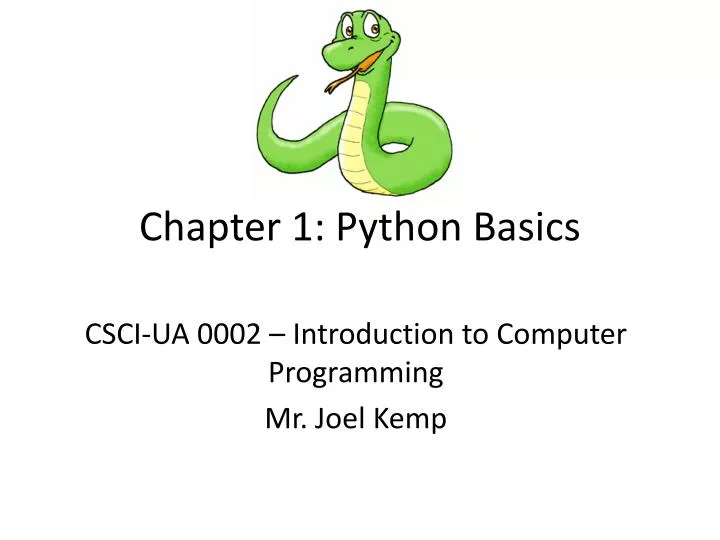 presentation on python basics