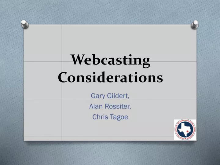 webcasting considerations n.