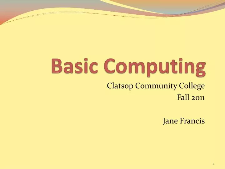 PPT - Basic Computing PowerPoint Presentation, free download - ID:1583516