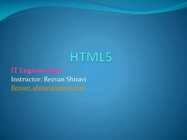 ppt presentation on html5