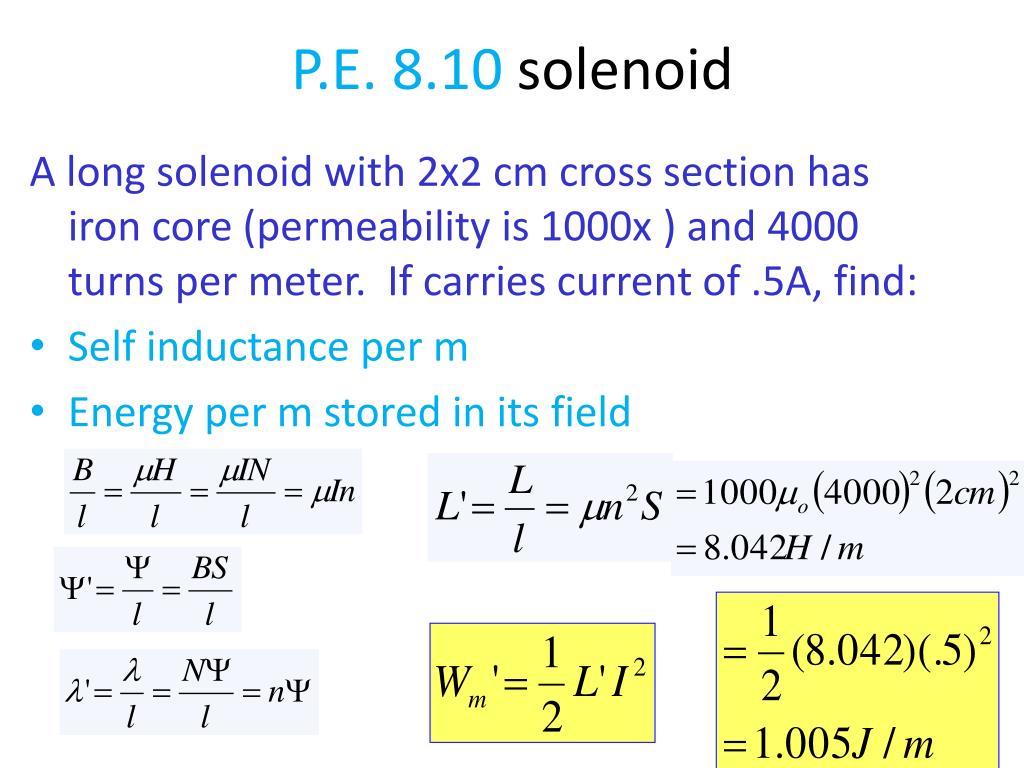 Carry current. Соленоид формулы.