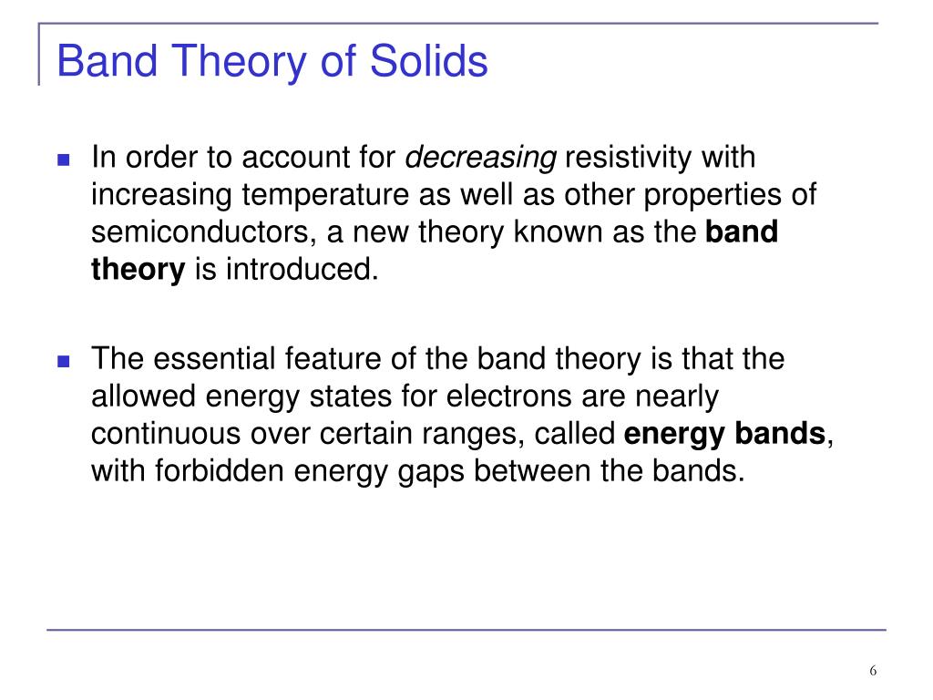 PPT - Band Theory Of Solids Semiconductor Theory Semiconductor Devices ...