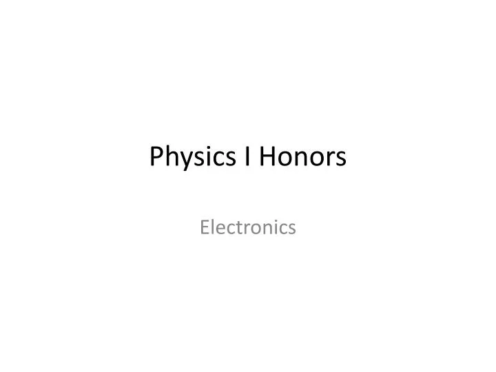 physics i honors n.