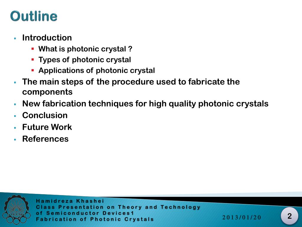 PPT - Fabrication of Photonic Crystals devices Hamidreza khashei ...