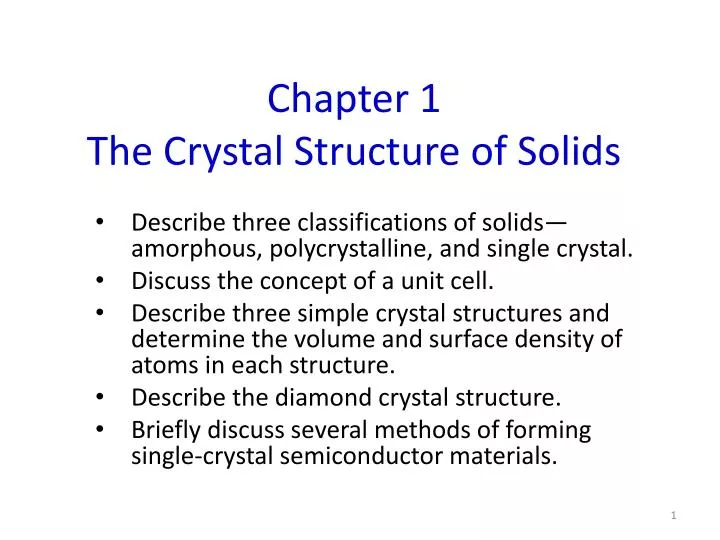 chapter 1 the crystal structure of solids n.