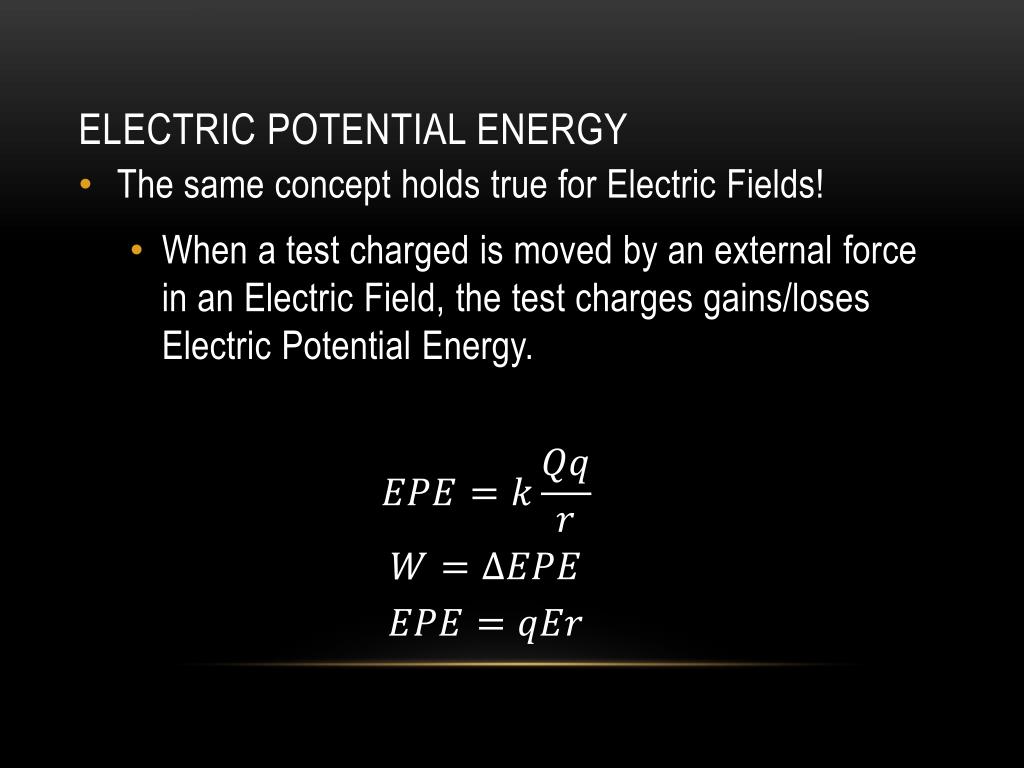 PPT Electric Energy and Electric Potential PowerPoint Presentation