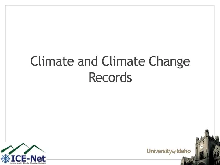 climate and climate change records n.