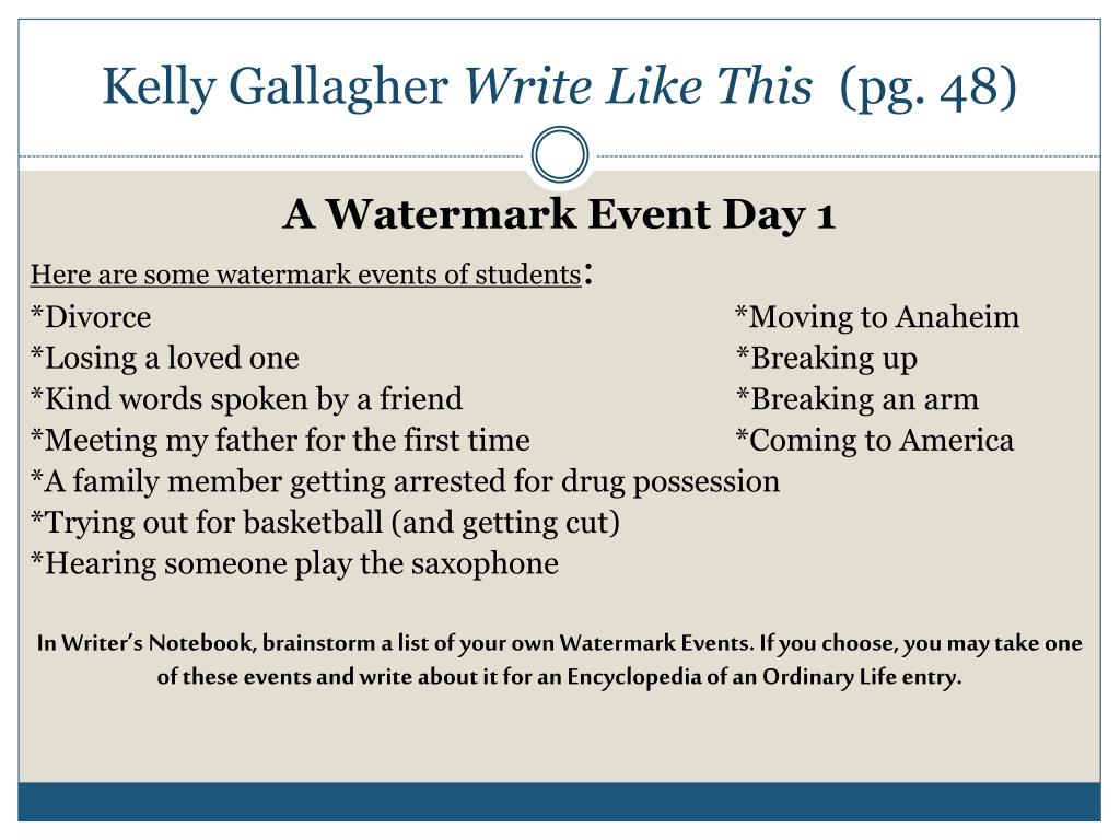 Kelly gallagher write like this