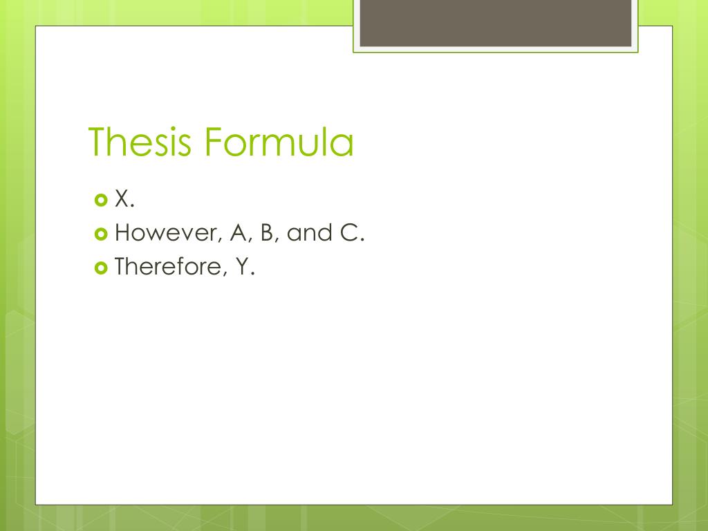 what is the magic thesis formula