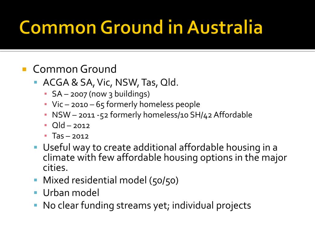 PPT - INITIATIVES THAT ARE ENDING CHRONIC HOMELESSNESS IN AUSTRALIA ...
