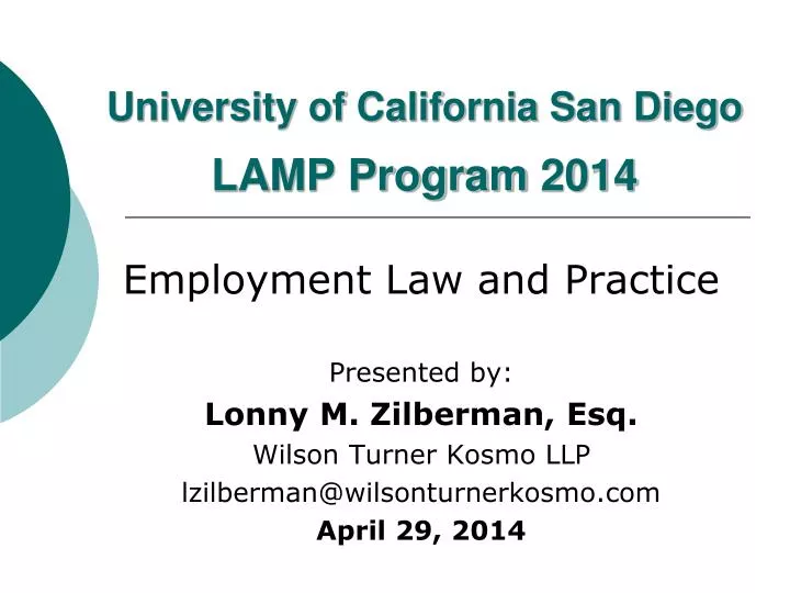 university of california san diego lamp program 2014 n.