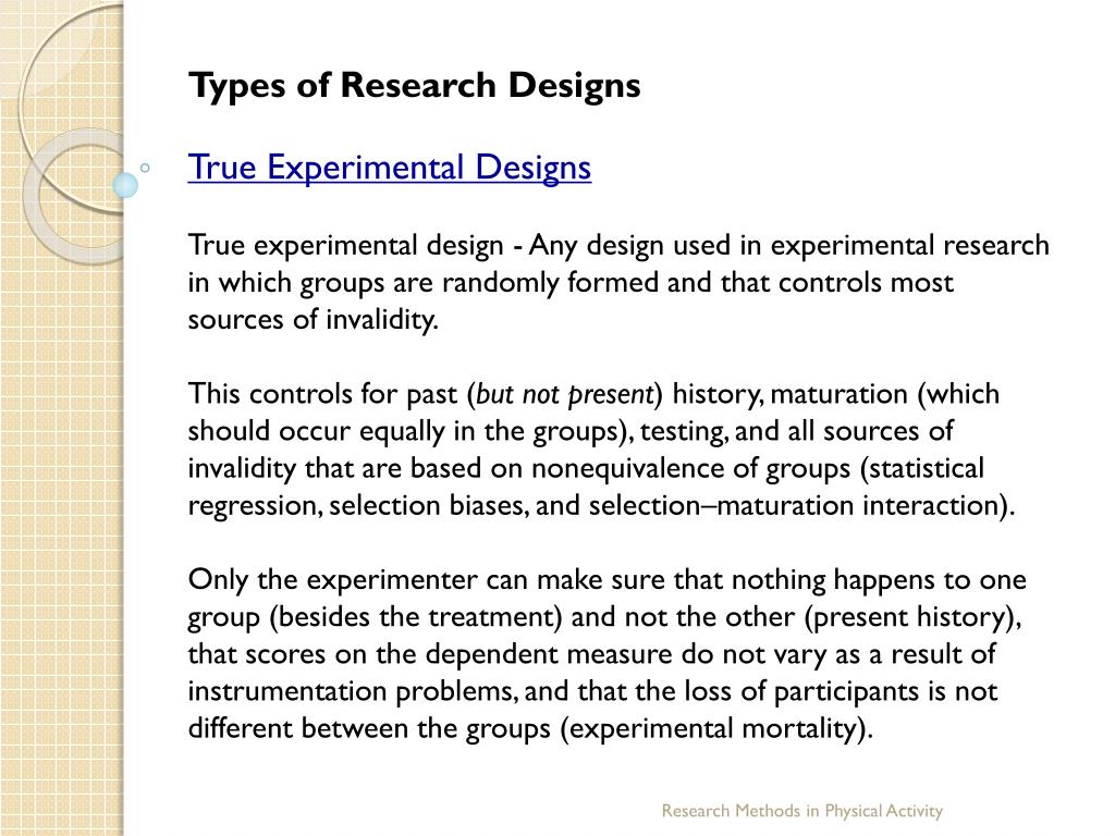 types of true experimental research design pdf