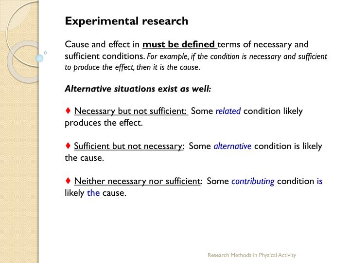experimental study cause and effect
