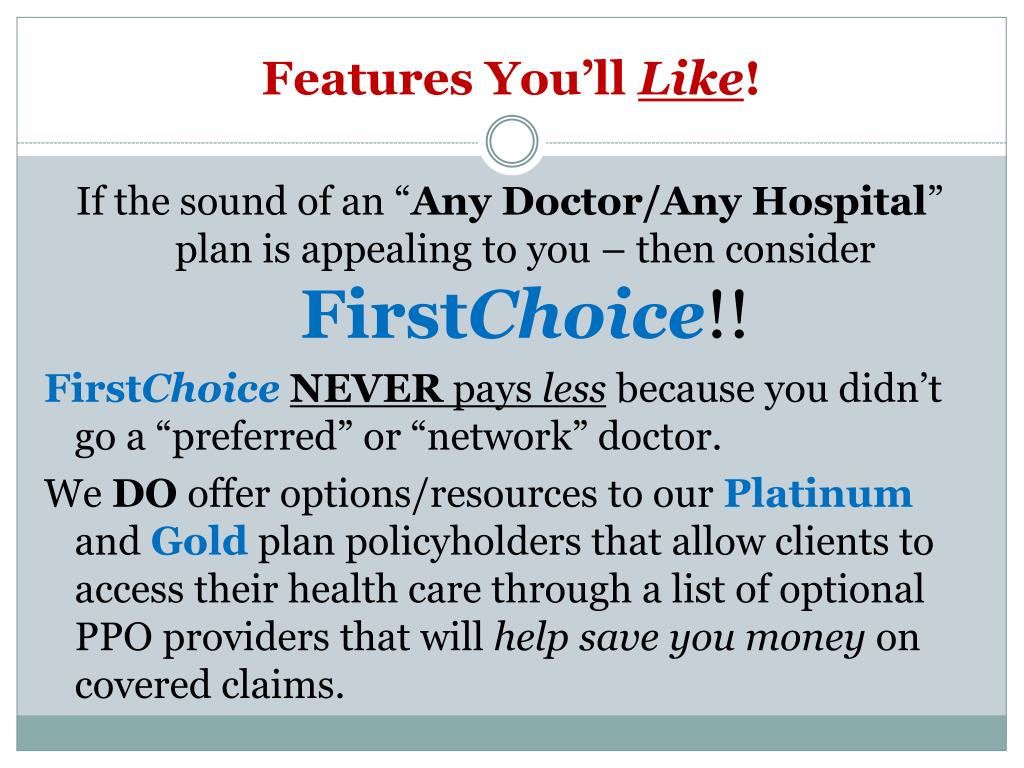 PPT - First Choice Health Insurance plan by Central United Life ...