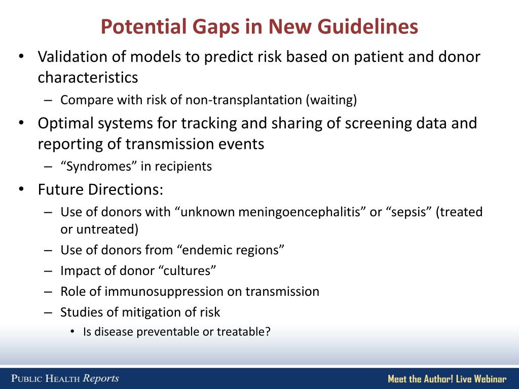 PPT Public Health Reports inar on New PHS Organ Transplantation