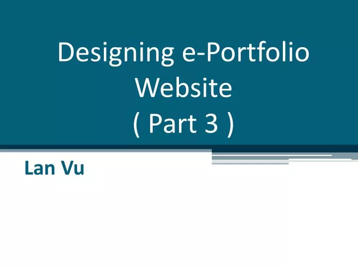 designing e portfolio website part 3 n.