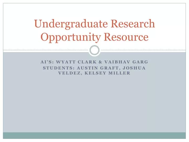 undergraduate research opportunity reddit