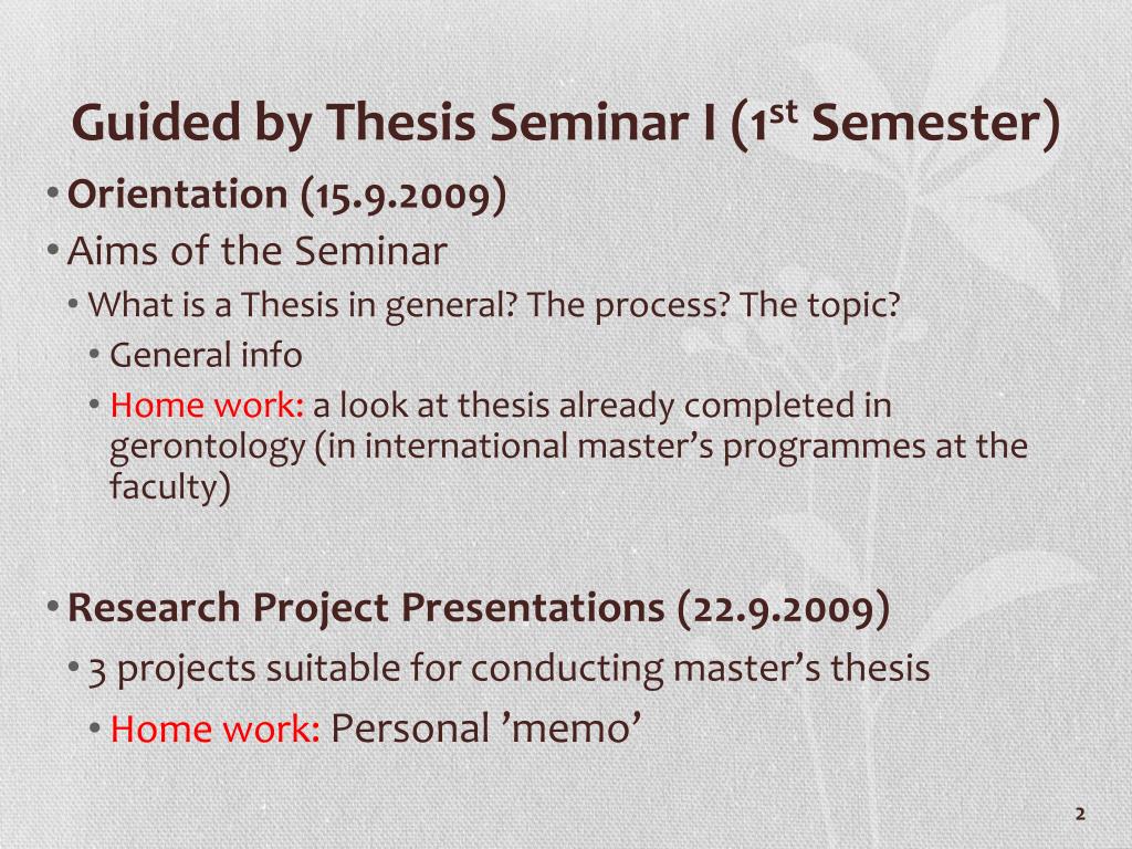 master thesis seminar