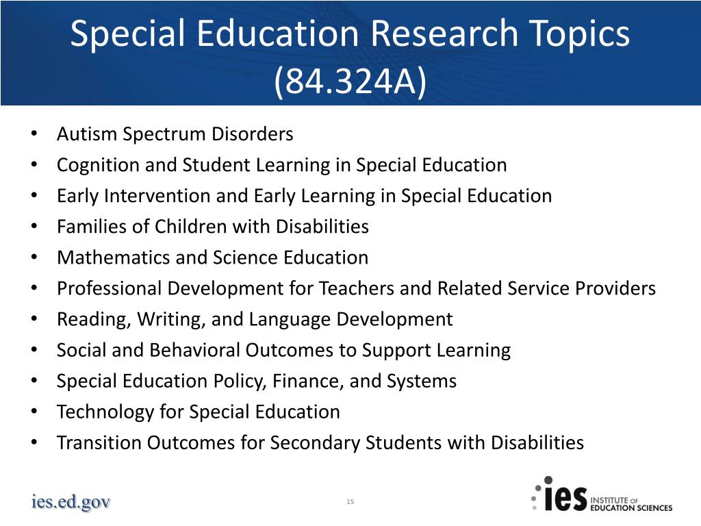 Sped Topics PPT - Kristen Rhoads, Ph.D. Program Officer National Center for Special ...