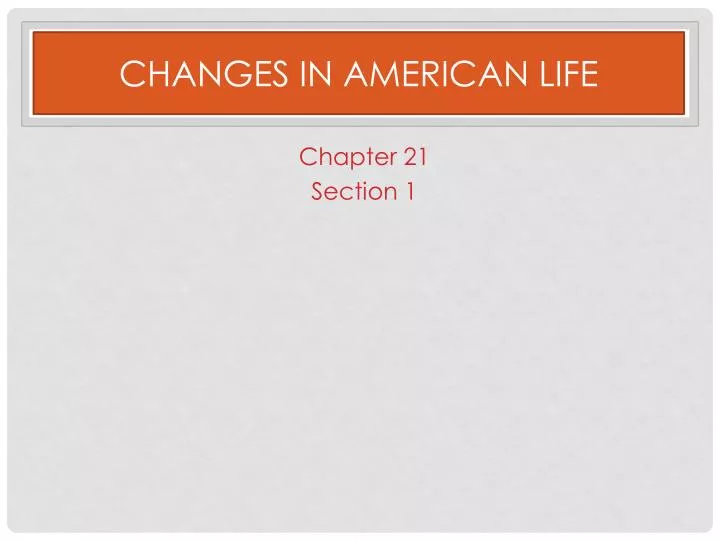 changes in american life n.