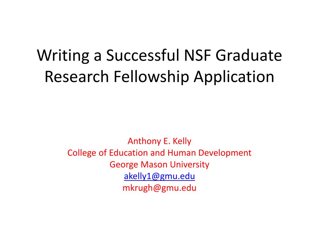 nsf graduate research fellowship sample