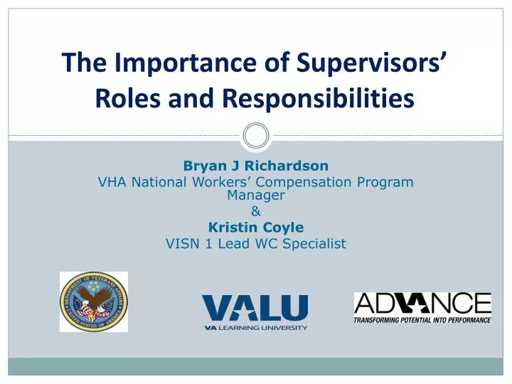 the importance of supervisors roles and responsibilities n.