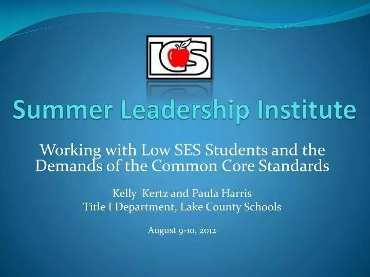 PPT Summer Leadership Institute PowerPoint Presentation, free