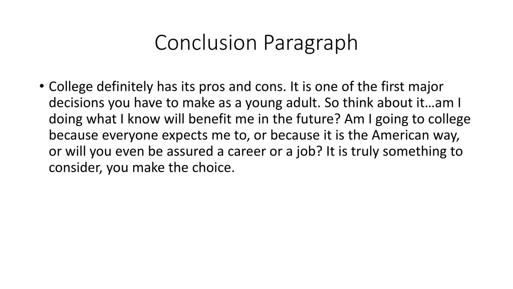 an ideal student essay conclusion