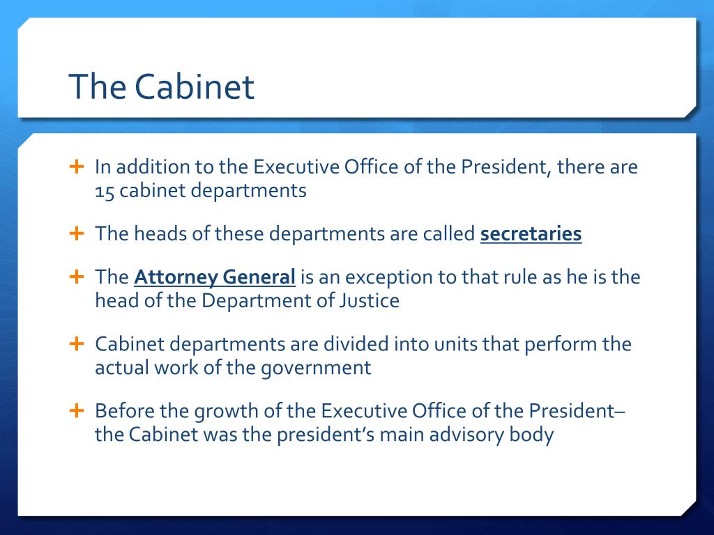 Ppt Executive Office Of The President And The Cabinet Powerpoint