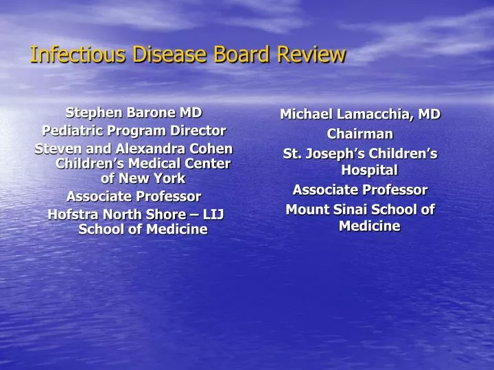 infectious disease board review n.