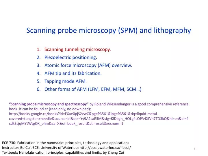 Ppt Scanning Probe Microscopy Spm And Lithography Powerpoint Presentation Id 1597358