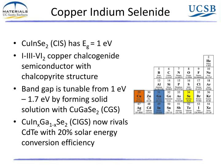 PPT Copper Chalcogenide Semiconductors for Photovoltaic Applications