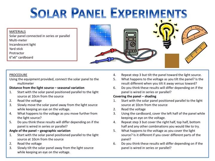 PPT - Solar Panel Experiments PowerPoint Presentation, free download ...