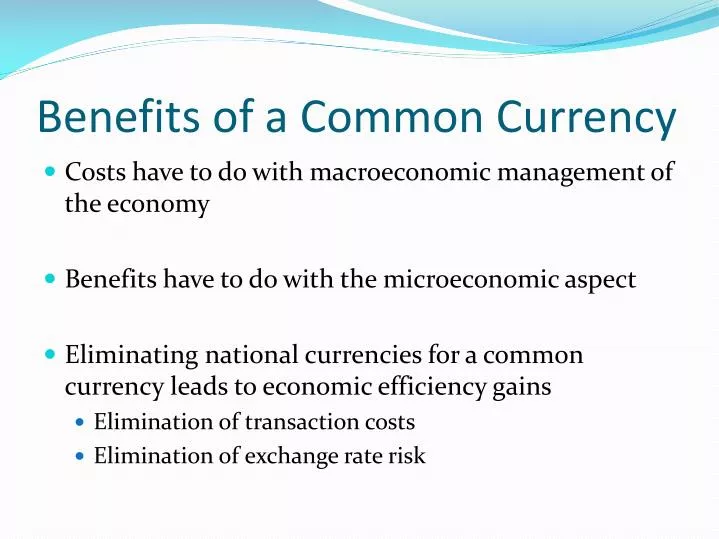 benefits of a common currency n.