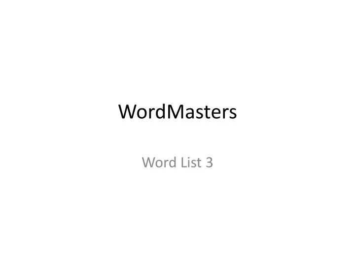 wordmasters n.