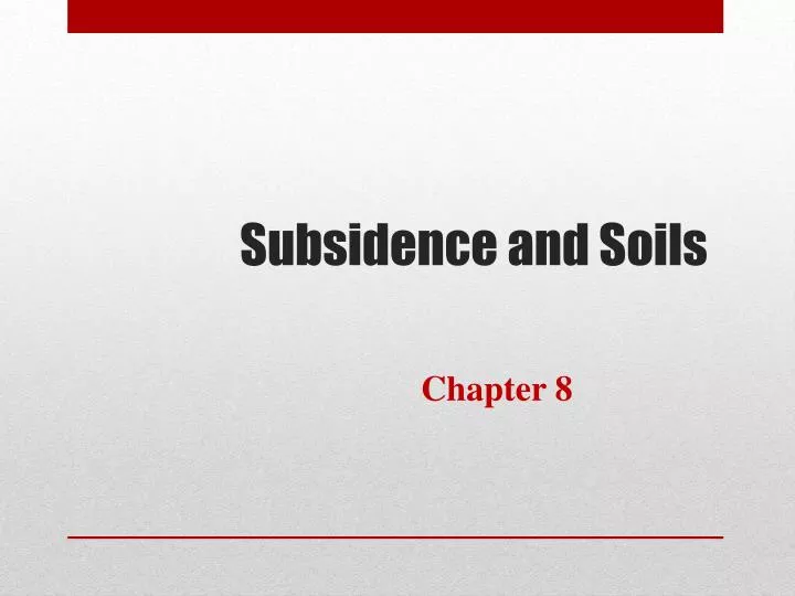 subsidence and soils n.
