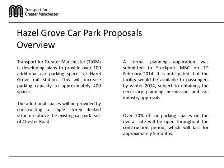 hazel grove car park proposals overview n.
