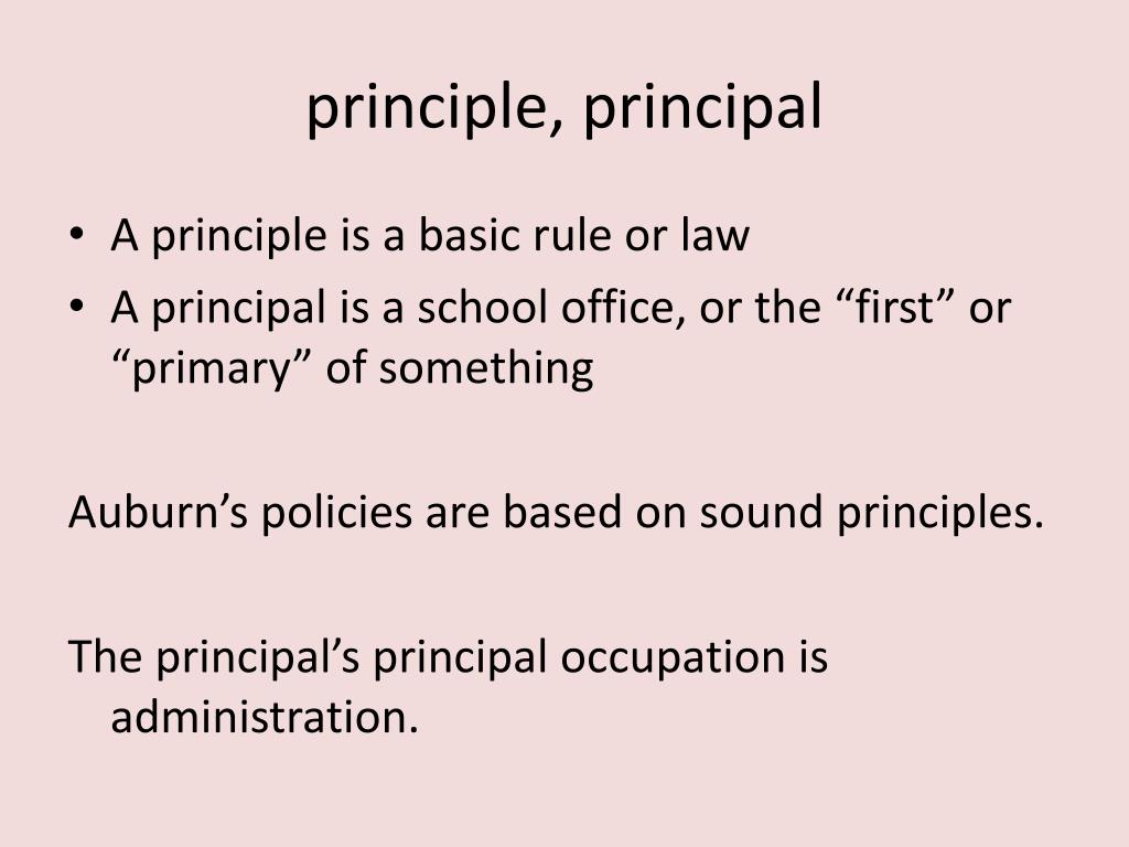 spelling principal vs principle