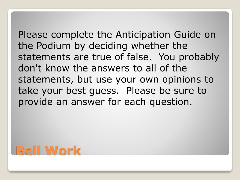 PPT - Bell Work PowerPoint Presentation, free download - ID:1600594