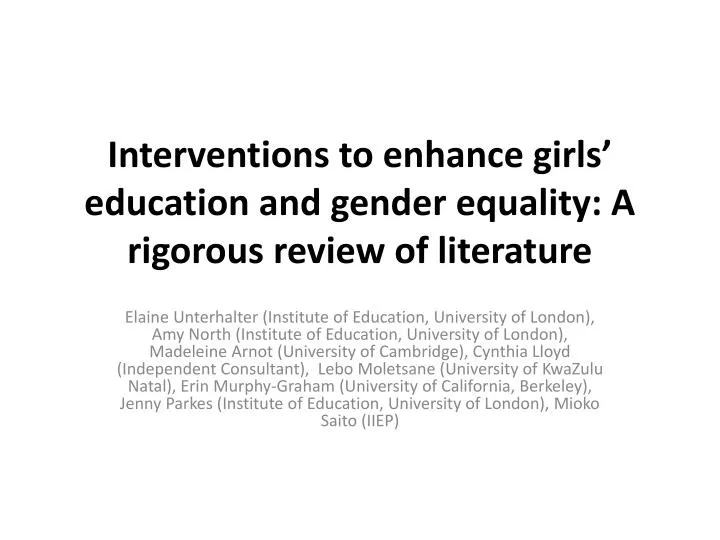 literature review gender equality